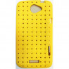 Coque semi-rigide en silicone tressé pour HTC ONE X - Jaune